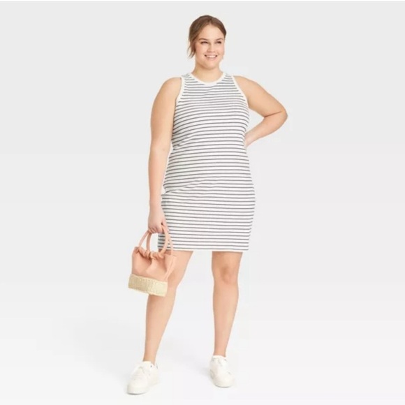 A New Day Ribbed Racer Mini Dress Striped Size 3X - Picture 1 of 4